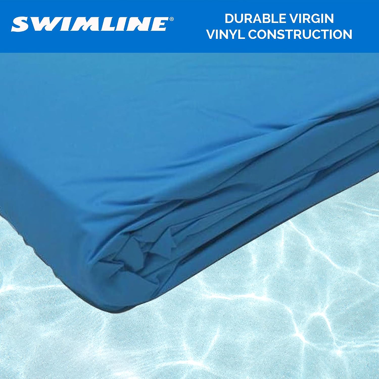 Swimline 24 Feet Round Overlap Above Ground Pool Liner Standard Gauge with Swirl Bottom Design and LamiClear Protection Against Fading, Blue