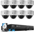 4COVR 4K PoE Security Camera System with Audio, 8X 8MP IK10 Vandal-Proof IP67 Dome IP Camera, 8 Channel 4K NVR 2TB HDD, AI Human Vehicle Detection & Night Vision, 24/7 Home Recording, LY54AX8M0808