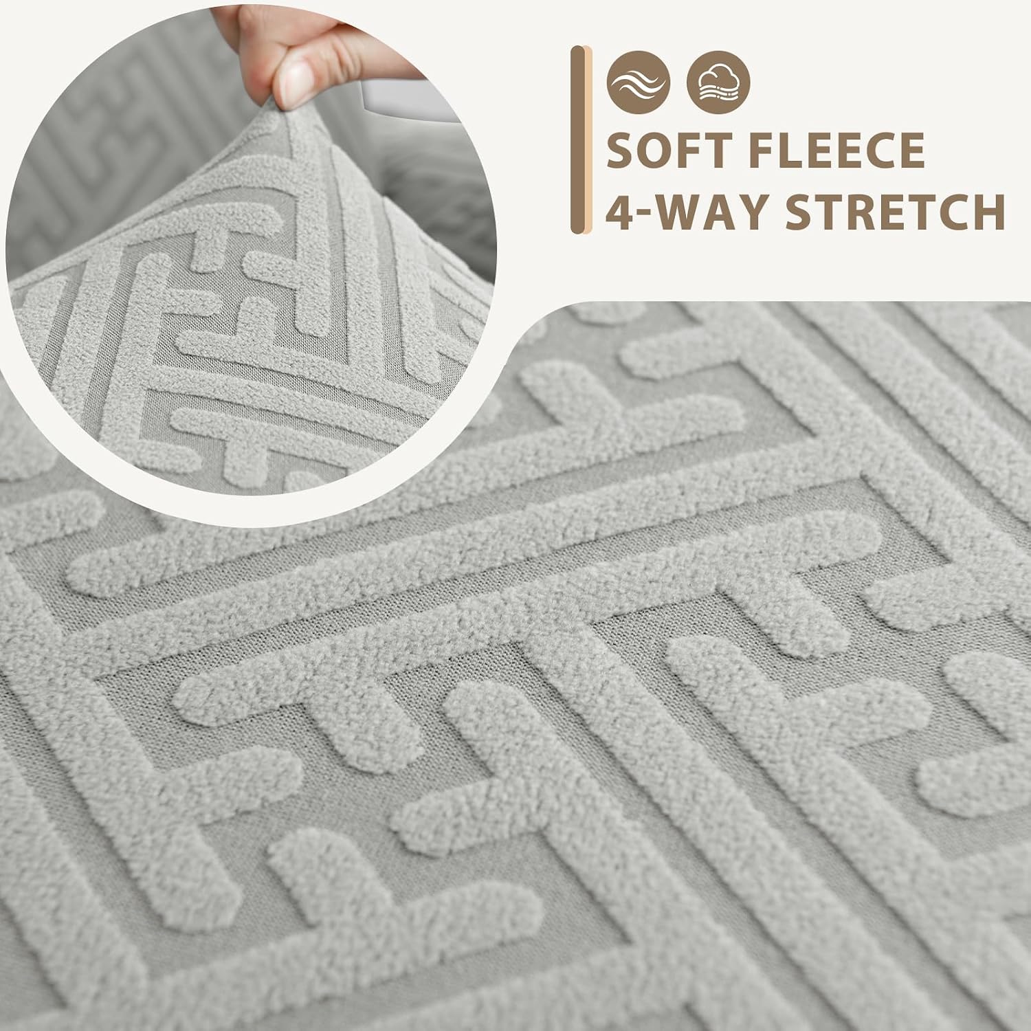 L Shape Sectional Couch Covers 1-Piece Stretch Corner Couch Covers Sofa Cover Non Slip Washable Sofa Slipcovers Soft Fleece Furniture Protector for Dogs Pet (X-Large, Ash Gray)