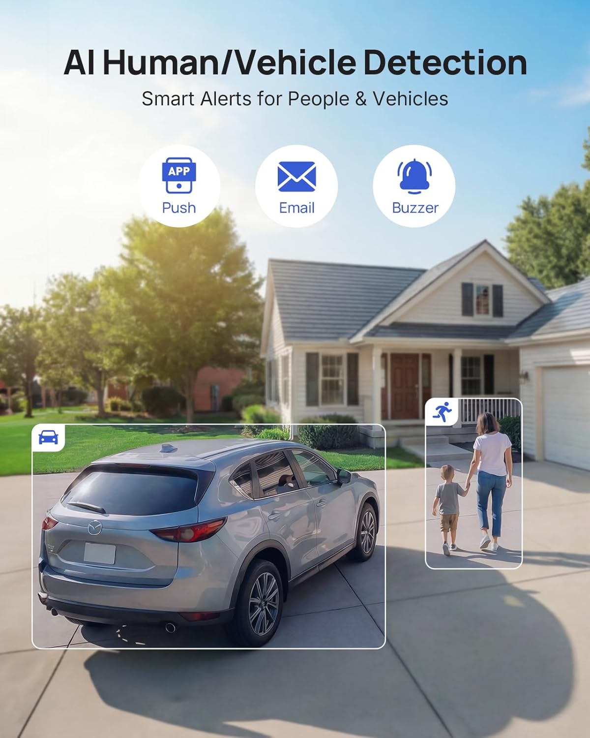 ANNKE 5MP PT Wired Security Camera System Outdoor with Night Vision, One-Way Audio, 8CH 3K Lite DVR and 8 x 5MP CCTV Cameras, 350° pan and 90° tilt, Human&Vehicle Detection, 1TB HDD for 24/7 Recording