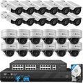 4COVR 4K PoE 32 Channel Security Camera System, 12 Dome IK10 Vandal-Proof 12 Bullet 8MP Commercial IP Camera IP67 Night Vision, AI Human/Vehicle Detection, Business UHD NVR 8TB HDD, LYH54A8M3224