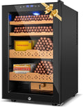 Electric Humidor, 70L 400 Counts Large Capacity,Thermostatic Cooling Humidor Cabinet with Smart Humidity & Temp Control, Spanish Cedar Wood Shelves, Safety Lock