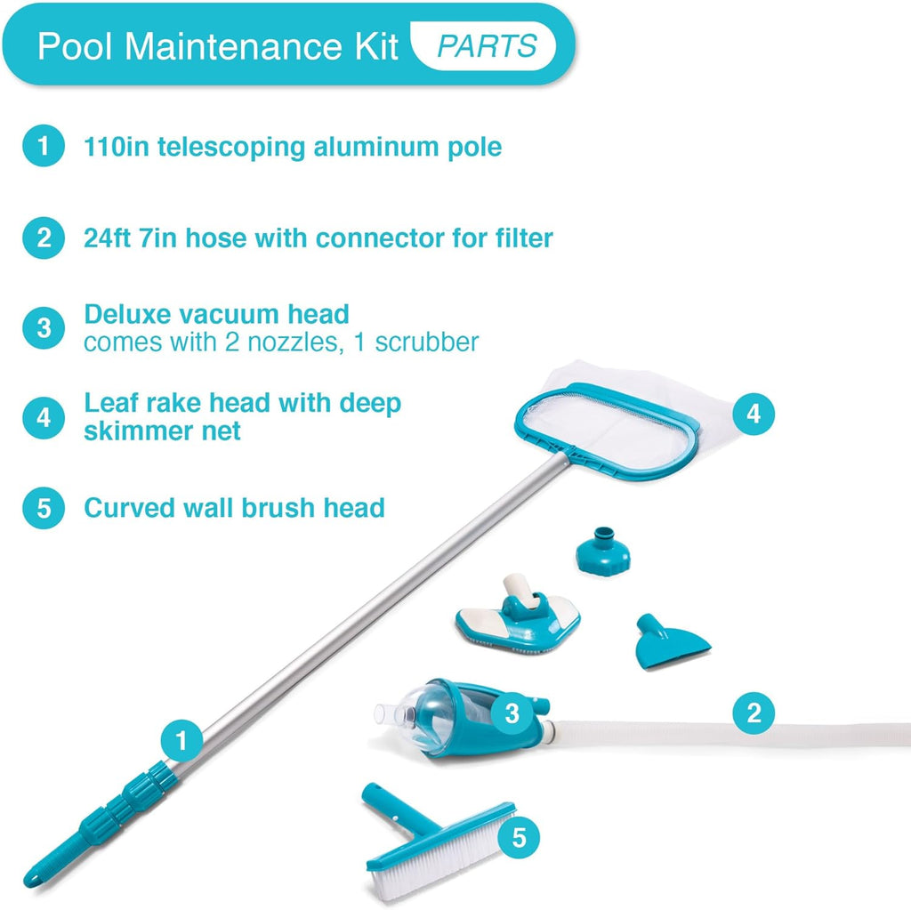 INTEX 26373EH Ultra XTR 32ft x 16ft x 52in Above Ground Swimming Pool Set with Sand Filter Pump and Deluxe Maintenance Cleaning Kit