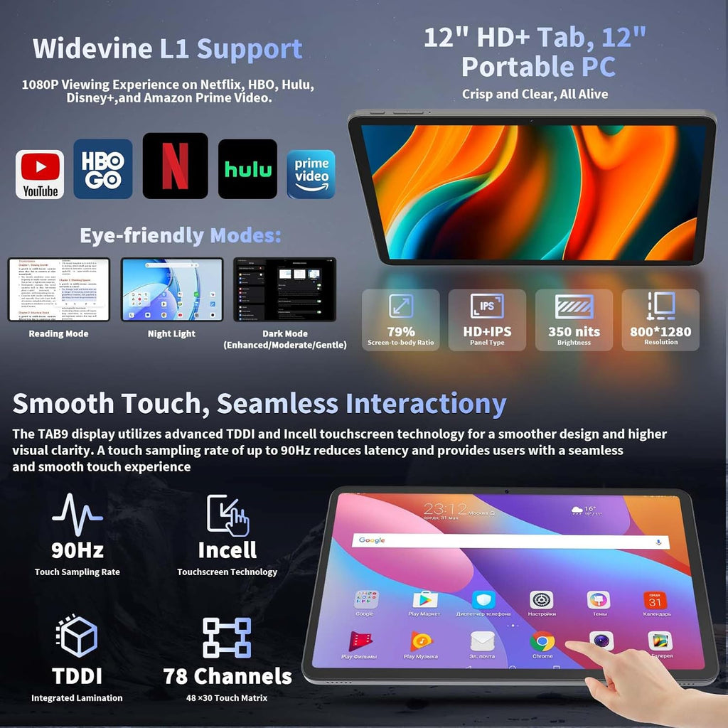 2025 12 Inch Tablet, Android 15 Tablets with Keyboard, 24GB+256GB+2TB Expand, 2K Display, Tablet PC with 5G WiFi, Octa-Core, 8000mAh, BT5.0, GMS, GPS, 2 in 1 Tablets with Case, Mouse, Stylus(Pink)
