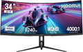 KOORUI 34 inch Ultrawide Curved Gaming Monitor 240Hz, PIP/PBP, 3440x1440P, 21:9 Display, 1500R Curvature. 1ms, Adaptive Sync, DP, HDMI, Vesa amoun,Support PS5,t,Computer Monitor G3441XC