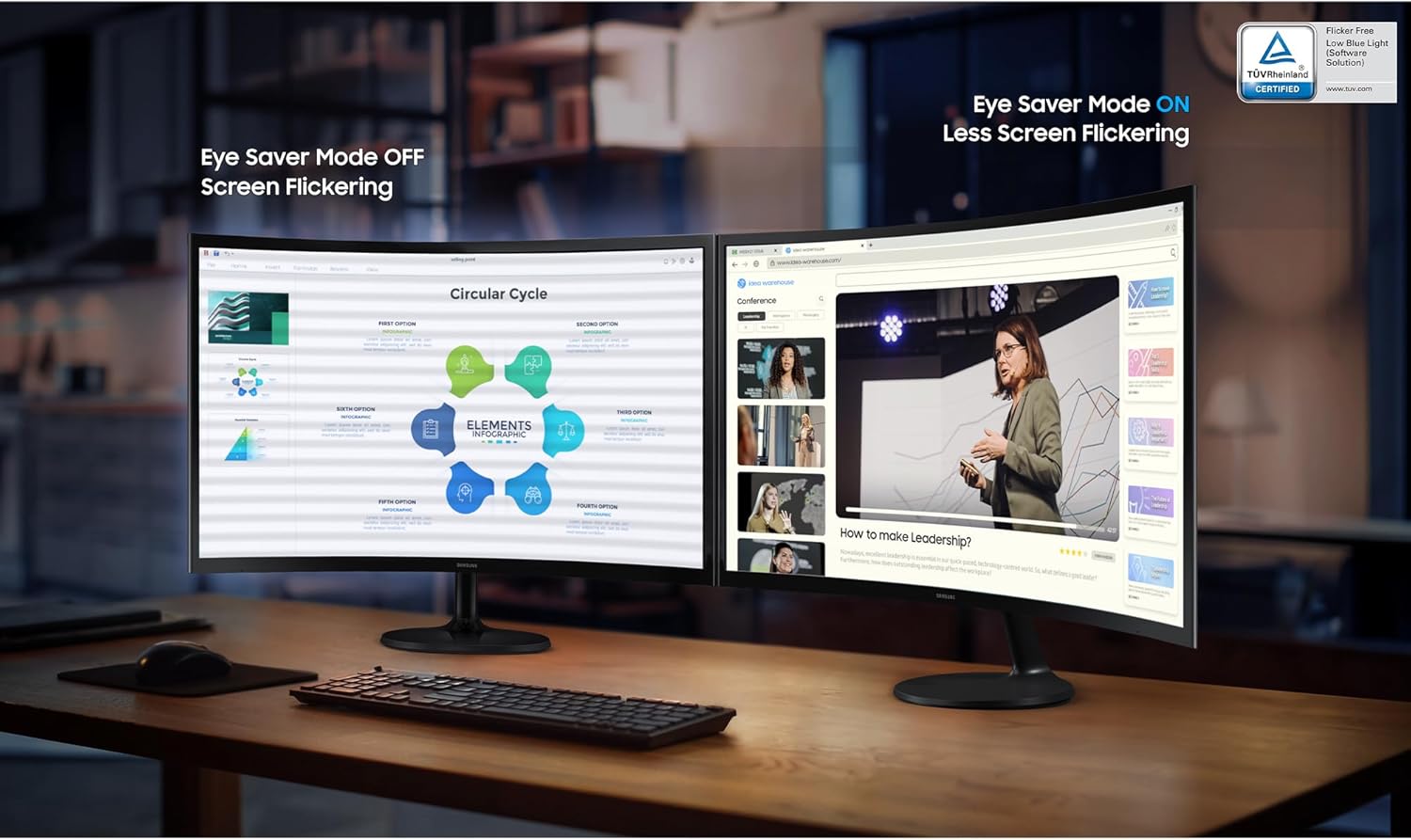 Samsung 27' Essential S3 (S36GD) Curved Monitor - FHD, 1800R Curved Screen, 100Hz, Eye Saver Mode, Game Mode, HDMI D-sub, LS27D36CGANXZA