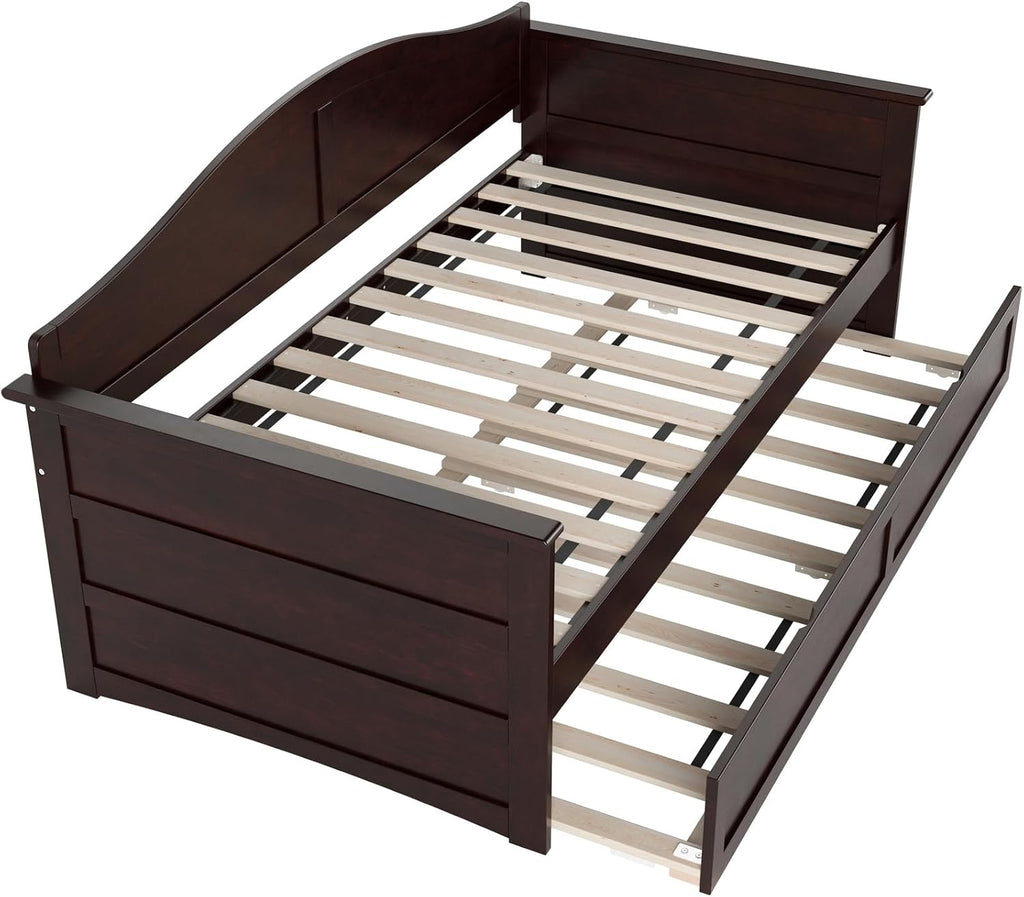 AFI, Acadia Twin Size Wood Daybed Frame with Twin Trundle, Espresso (Black)