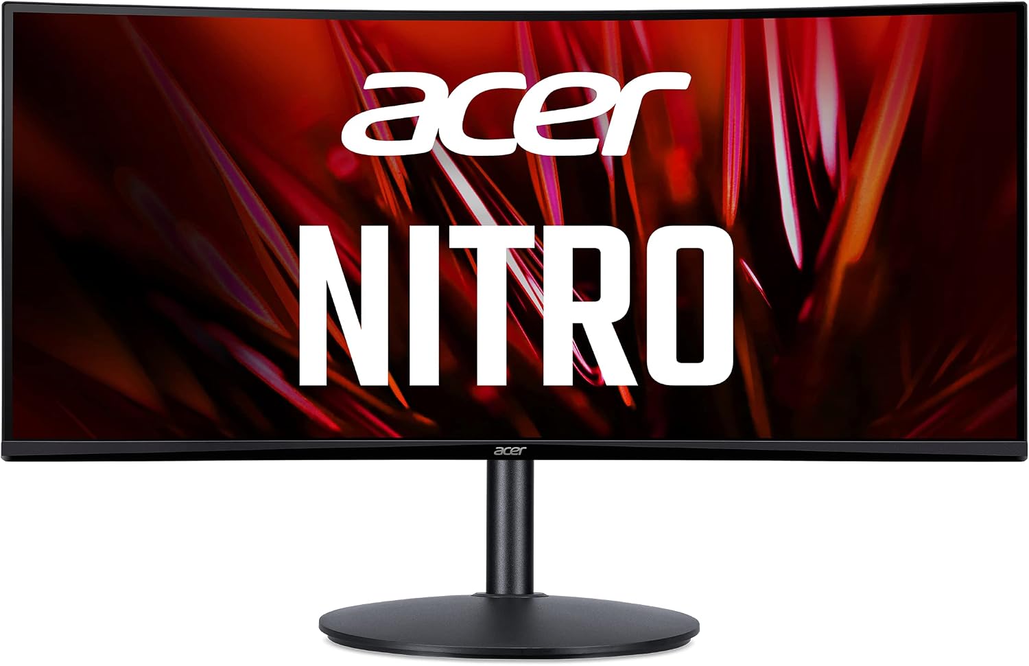 acer Nitro 34' QHD 3440 x 1440 1500R Curved PC Gaming Monitor AMD FreeSync Premium 165Hz Refresh 1ms (VRB) ZeroFrame Design 2 x Display Port 1.4 & 2 x HDMI 2.0 Ports XZ342CU Sbmiipphx,Black