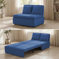 BALUS 43' Width Twin Pull Out Sofa Bed Sleeper Couch with Pullout Beds, 2 in 1 Convertible Linen Sleepers Sofa Single Chair with Pillows and 3.9' Foldable Mattress for Small Space Apartment Loft, Blue