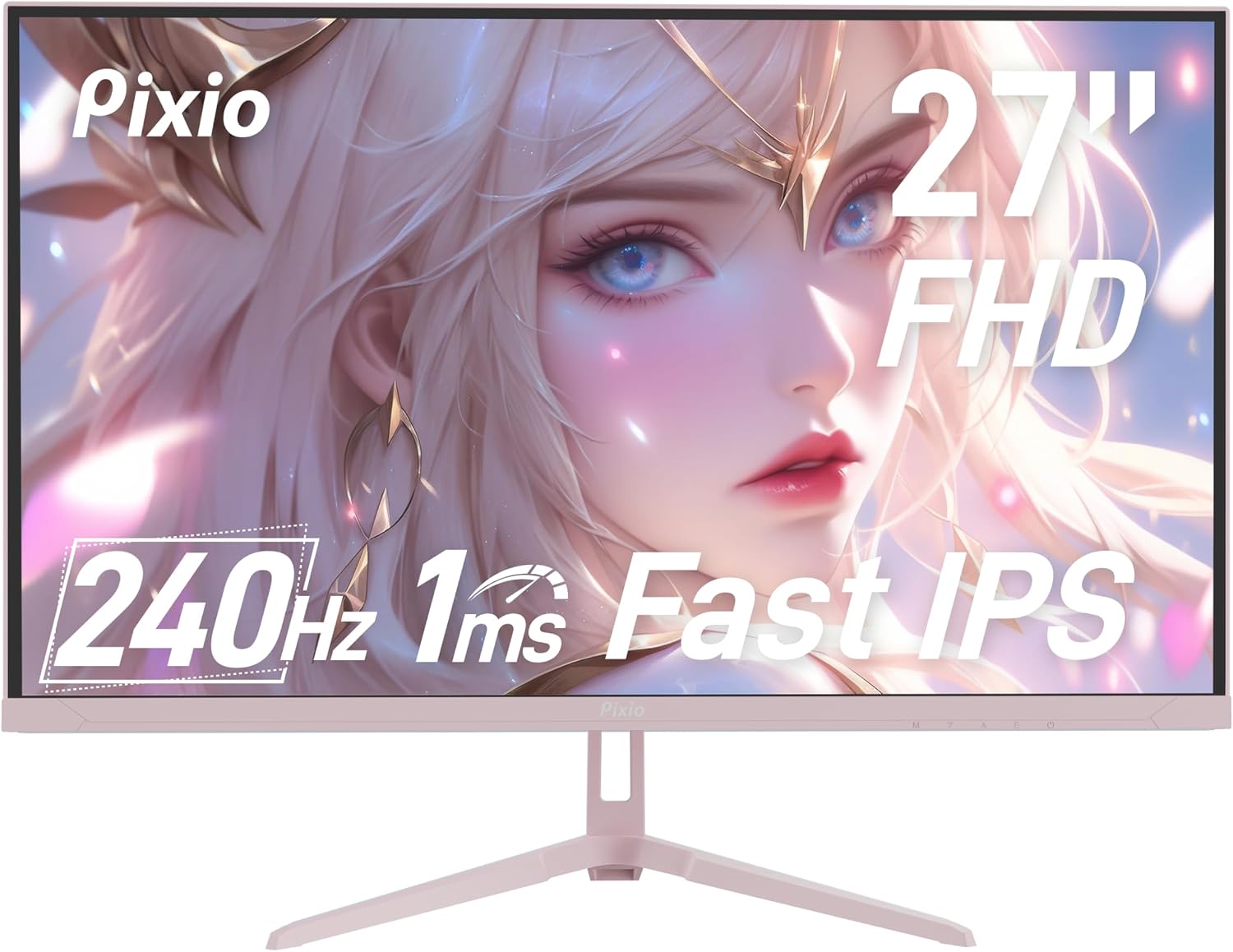 Pixio Two PX279 Wave Pink 27 inch 240Hz Refresh Rate FHD 1080p Resolution Fast IPS Panel 1ms GTG Resonse Time Gaming Monitor and PS1D Wave Pink Dual Monitor Arm - Fits up to 32 inches and 19.8lbs