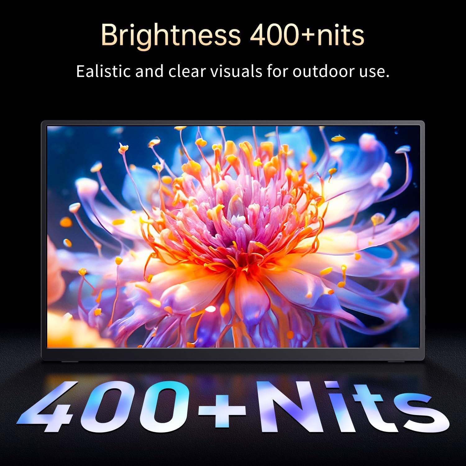 Portable Monitor OLED 4K 3840×2400, 14' Ultra Slim Travel Monitor, 400+ Nits |100% DCI-P3 | 1000000:1 Contrast, HDMI USB C External Monitors for Laptop Mabook PC
