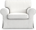 MASTERS OF COVERS Ektorp Armchair Cover for The IKEA Ektorp Chair Slipcover Replacement (Cool White)-Not Fit for Uppland Series Sofa (Armchair Cover Only!)