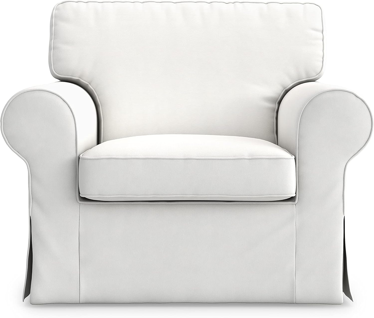 MASTERS OF COVERS Ektorp Armchair Cover for The IKEA Ektorp Chair Slipcover Replacement (Cool White)-Not Fit for Uppland Series Sofa (Armchair Cover Only!)