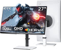 KTC 27 Inch White Gaming Monitor 300Hz/320Hz, QHD 1440P Fast IPS Computer Monitor with Adaptive FreeSync, HDR400, Height/Pivot/Swivel/Tilt Adjustable, DP&HDMI(Renewed)