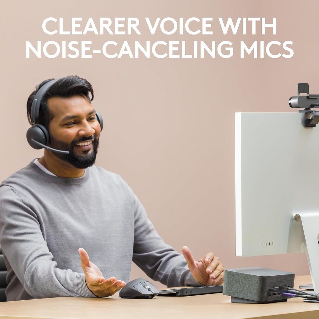 Logitech Zone Wireless 2 Premium Noise Canceling Headset with Hybrid ANC, Bluetooth, USB-C, USB-A, Certified for Zoom, Google Meet, Google Voice, Fast Pair, Engineered for Intel Evo laptops, Graphite
