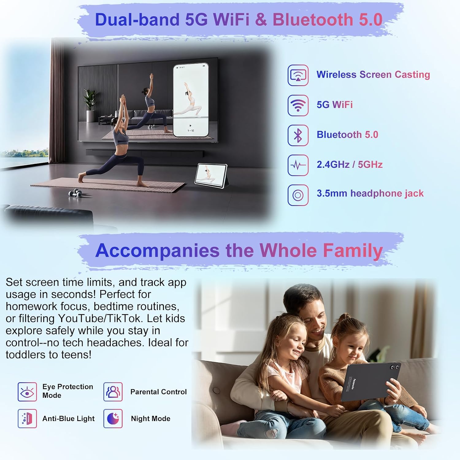 Android 15 Tablet 30GB+128GB+1TB Expand, 2026 10.1 Inch Octa-Core 8000mAh Electronics Tablets with Keyboard Mouse, Gemini AI, 5G WiFi, 1280x800 IPS Touchscreen, GPS, BT5.0, Widevine L1 -Metal Black