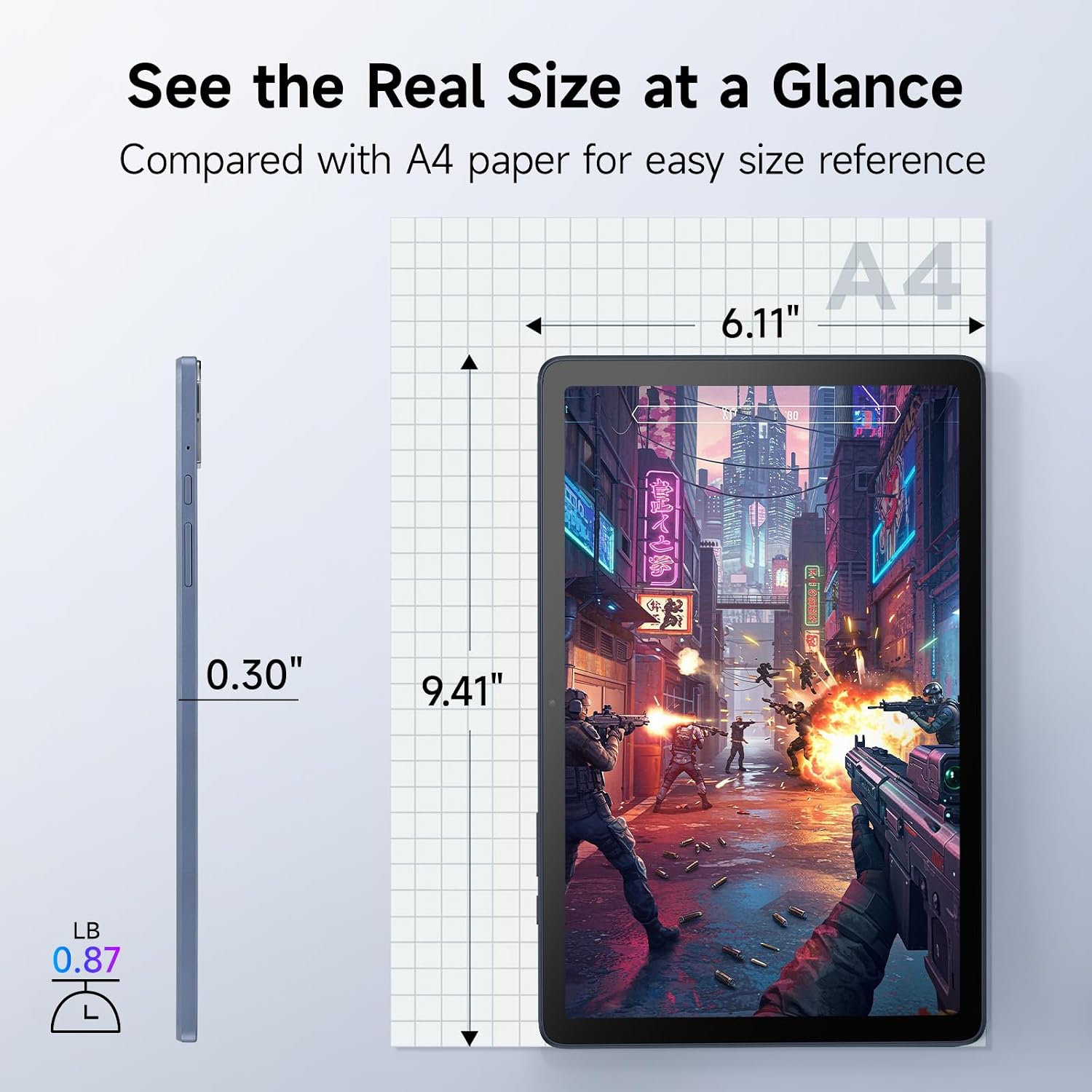TCL TAB 10 Gen 4 Android Tablet, 10.1' FHD IPS Display, Octa-Core CPU, 12GB RAM (4GB+8GB), 128GB Storage, 6000mAh Battery, Android 15, Wi-Fi, Metal Body, Tablet for Students, Young Adults & Families