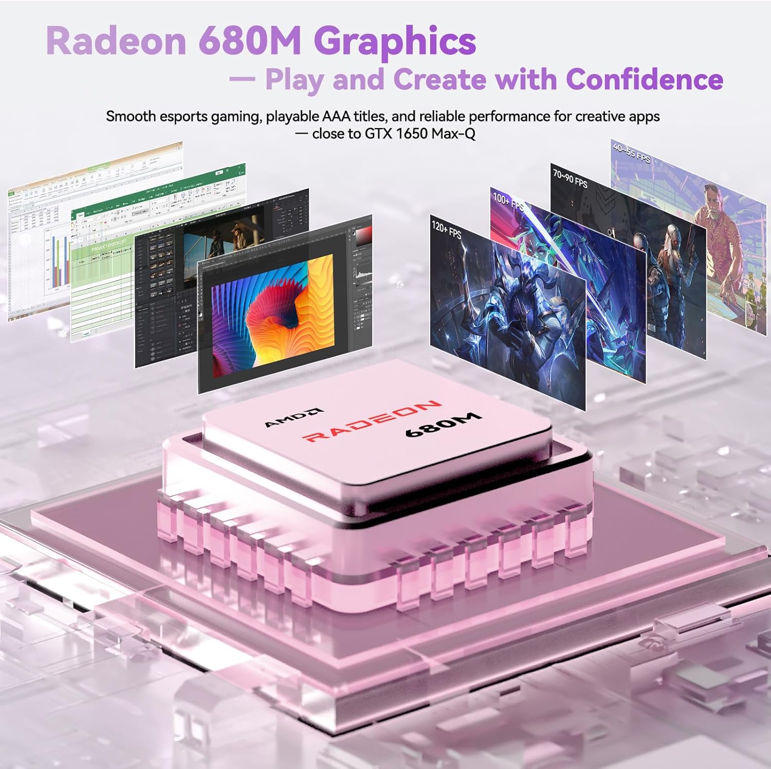 NIMO 17.3' FHD Gaming Laptop – AMD Ryzen 7 7735HS 8-Core/16-Thread, Radeon 680M Graphics, 16GB DDR5, 512GB NVMe SSD, Light Gaming & Esports Ready, Backlit Keyboard, Fingerprint Unlock, 100W PD Type-C
