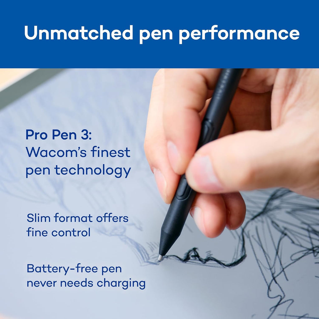 Wacom MovinkPad Pro 14, Android Mobile Drawing Tablet, 14' OLED No Computer Needed, Battery-Free Slim Pro Pen 3, 12GB RAM/256GB Storage, Anti-Glare Matte Screen, All-In-One Portable Digital Art Tablet