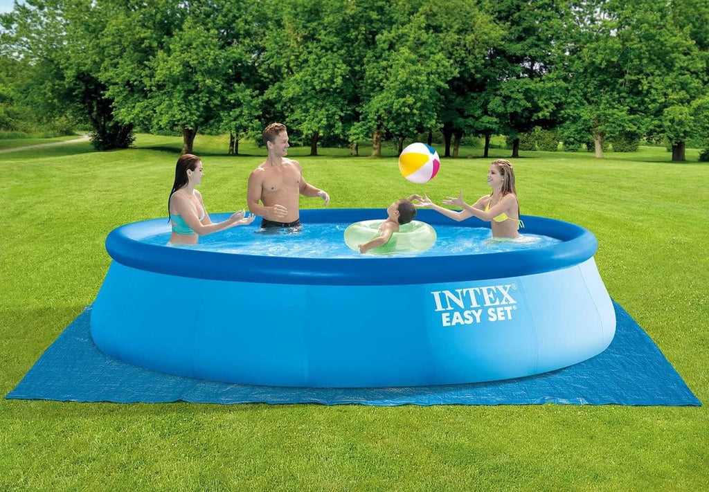 INTEX Easy Set 18 ft x 48in Above Ground Pool Set, Round Inflatable Swimming Pool with 1500 GPH Cartridge Filter Pump, Ladder, Cover, & Ground Cloth