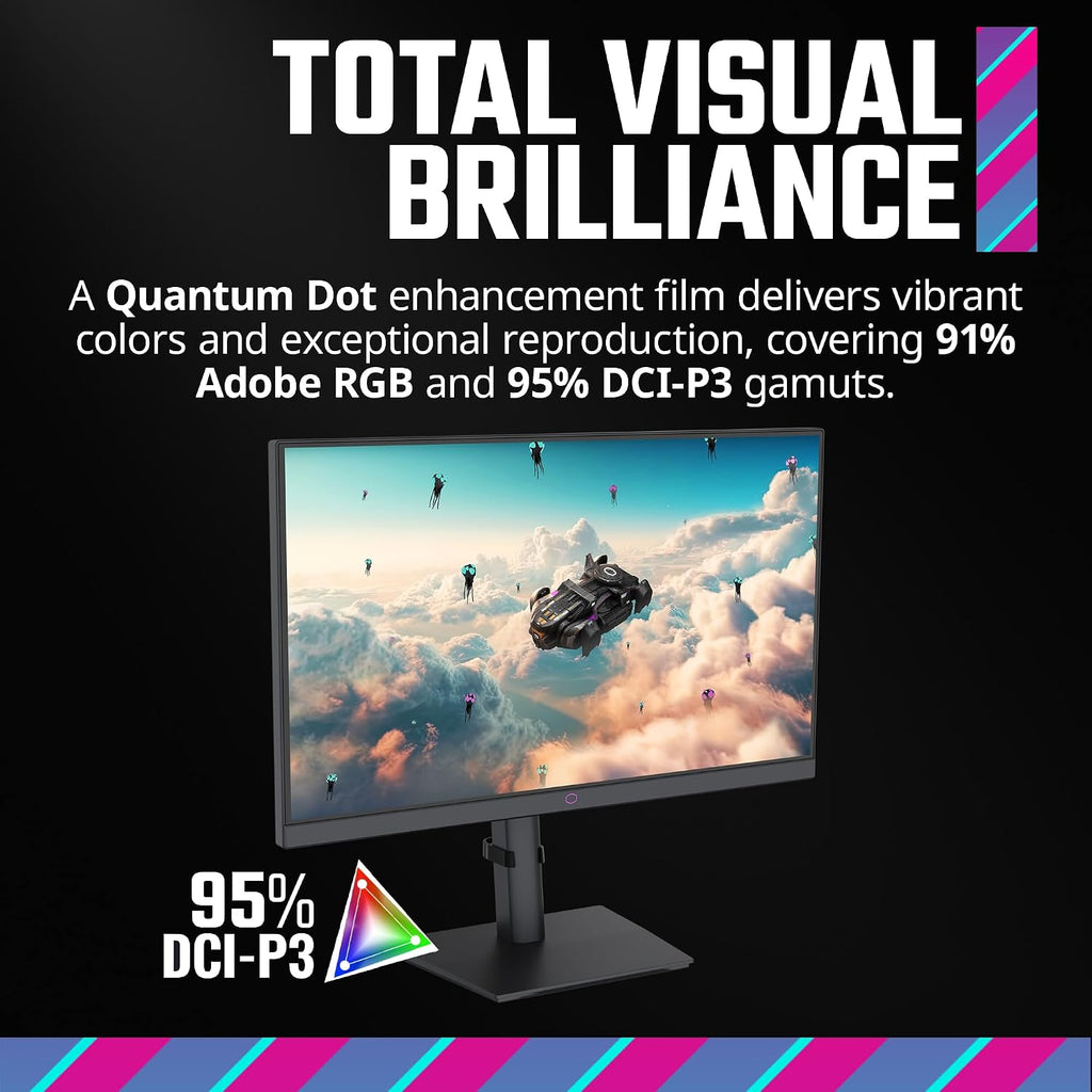 Cooler Master GM2711S 27' WQHD 2560 x 1440 Ultra-Speed IPS Gaming Monitor | Up to 180Hz | Up to 0.5ms | Adaptive Sync AMD|Nvidia | HDR Support | DP1.4 * 1 | HDMI2.0 * 2