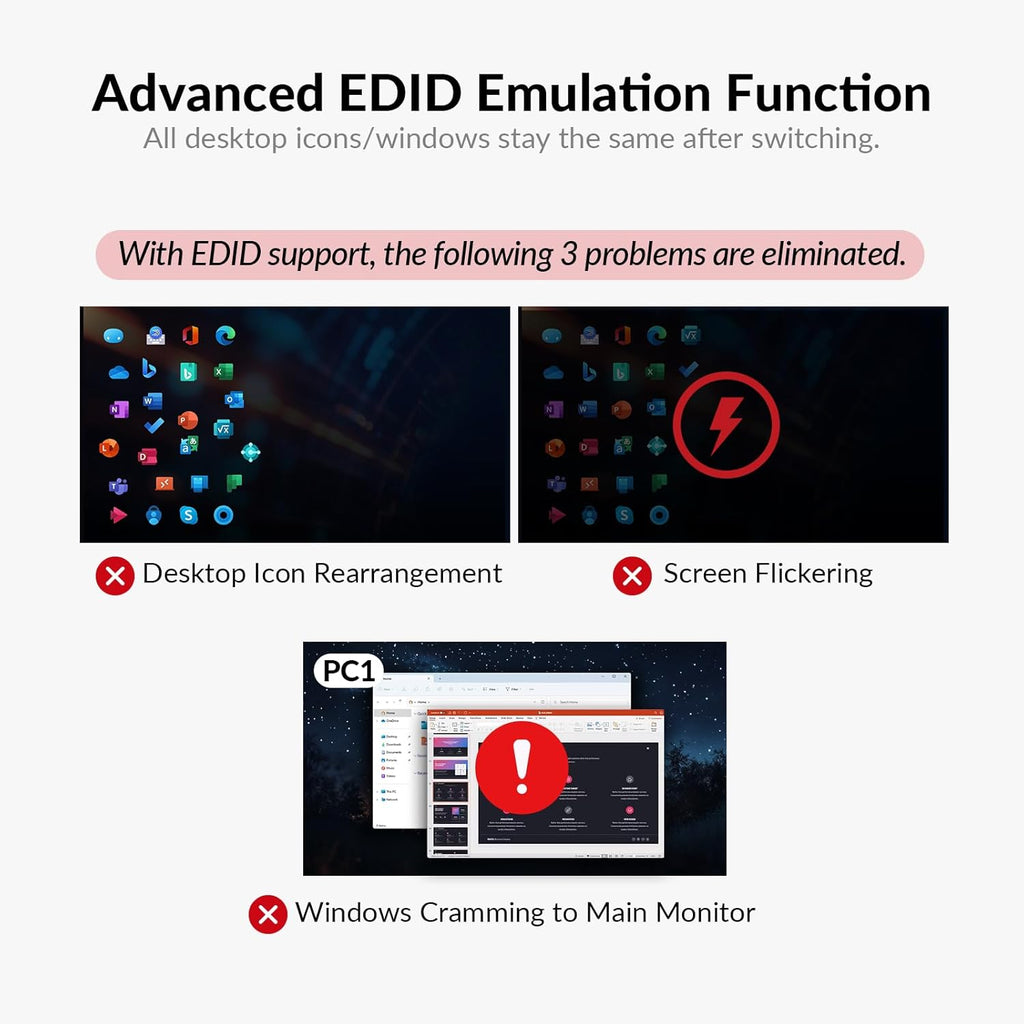AV Access Docking Station KVM Switch 1 Laptop & 2 Desktop PCs, Dual 4K@60Hz Monitors, EDID Emulation, 100W USB C Charging, Gigabit Ethernet,High Refresh Rates,Ideal for Gaming, Office & Creative Work