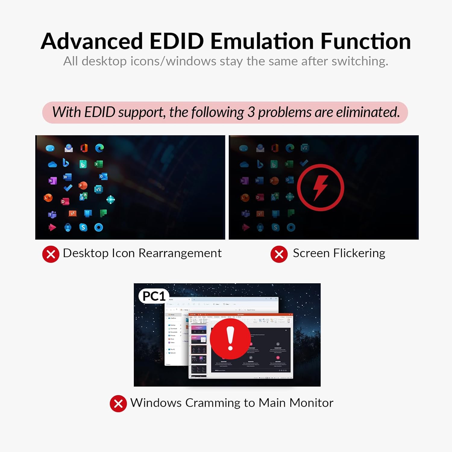 AV Access Docking Station KVM Switch 1 Laptop & 2 Desktop PCs, Dual 4K@60Hz Monitors, EDID Emulation, 100W USB C Charging, Gigabit Ethernet,High Refresh Rates,Ideal for Gaming, Office & Creative Work