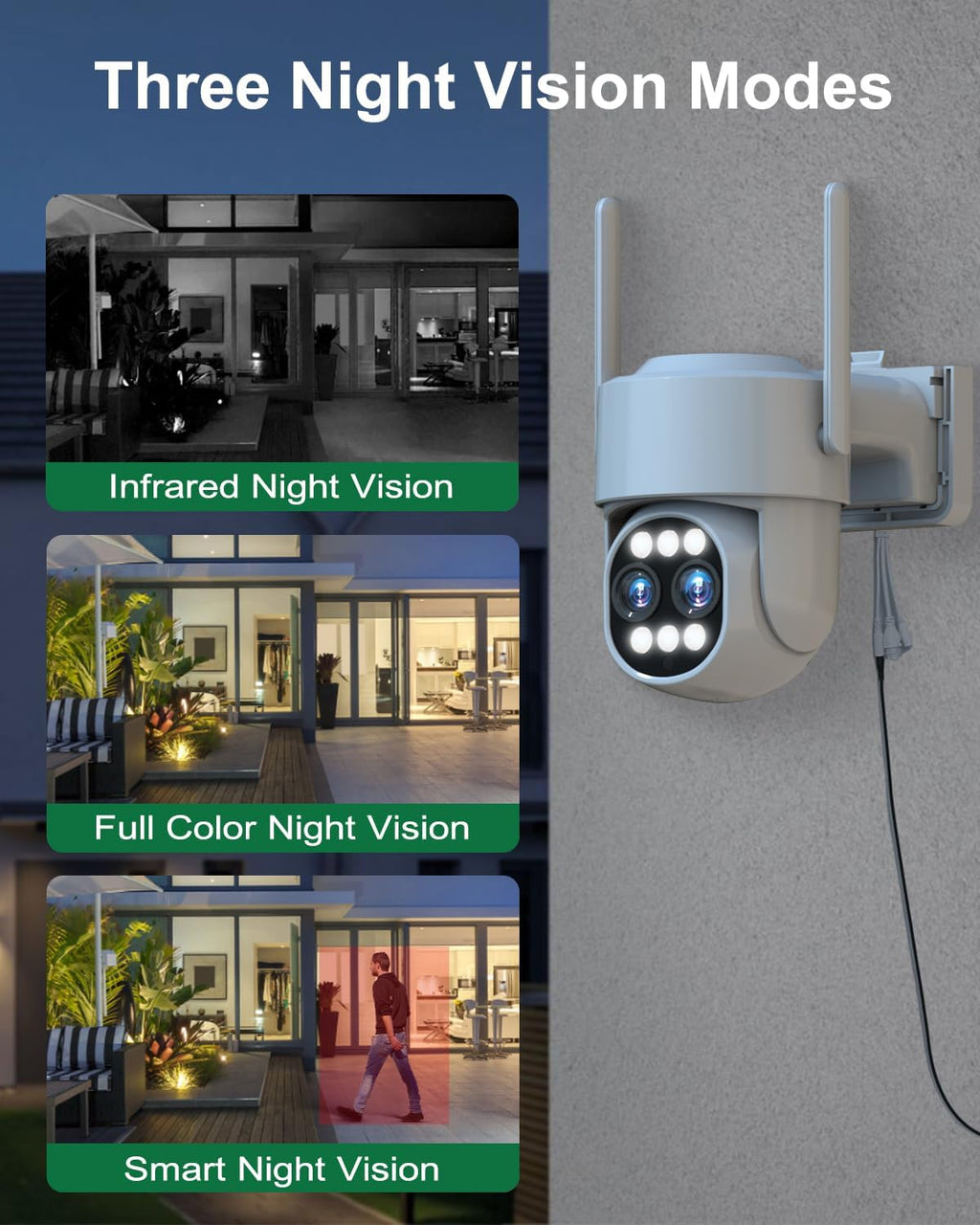 [Dual Lens 4MP+4MP & 10X Zoom] Security Camera System Outdoor Wireless with Auto Tracking, 4K Indoor Home Video Surveillance CCTV 10 CH with 1TB, 100ft Color Night Vision Weatherproof