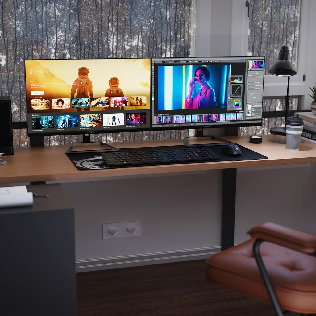 Kado Dual Monitor Setup - 2-Pack 27' 4K 3840x2160 Computer Monitor 70Hz UHD VESA Mount HDMI Office Gaming Built-in Speakers (U27 Dual Series)