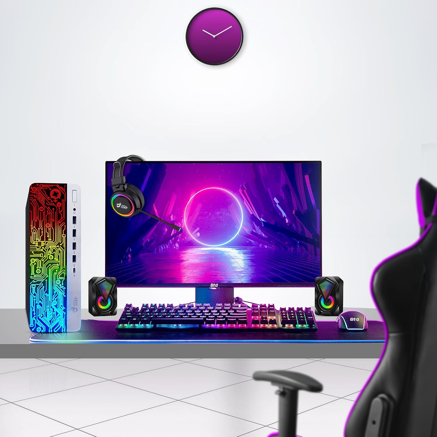 HP ProDesk Desktop RGB Computer PC Intel i5-6th Gen. Quad-Core Processor 16GB DDR4 Ram 256GB SSD, 22 Inch Monitor, Gaming Keyboard and Mouse, Built-in WiFi, Windows 11 (Renewed)