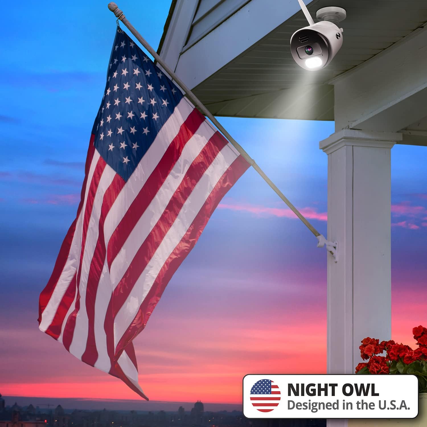 Night Owl Wi-Fi IP 4K HD Indoor/Outdoor Dual Spotlight Cameras with 2-Way Audio, Preset Voice Alerts and Built-in Camera Siren