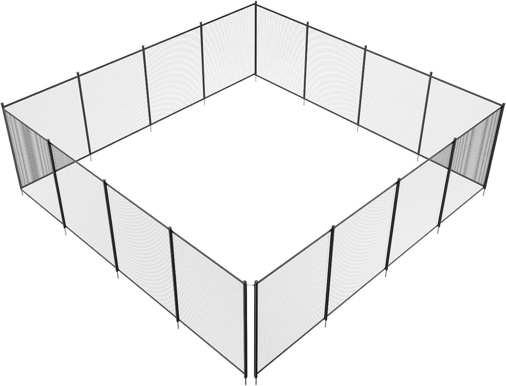 VEVOR Pool Fence, 4 x 48 FT Pool Fences for Inground Pools, Removable Pool Fencing, Easy DIY Installation Swimming Pool Fence, 340gms Teslin PVC Pool Fence Mesh Protects Kids and Pets
