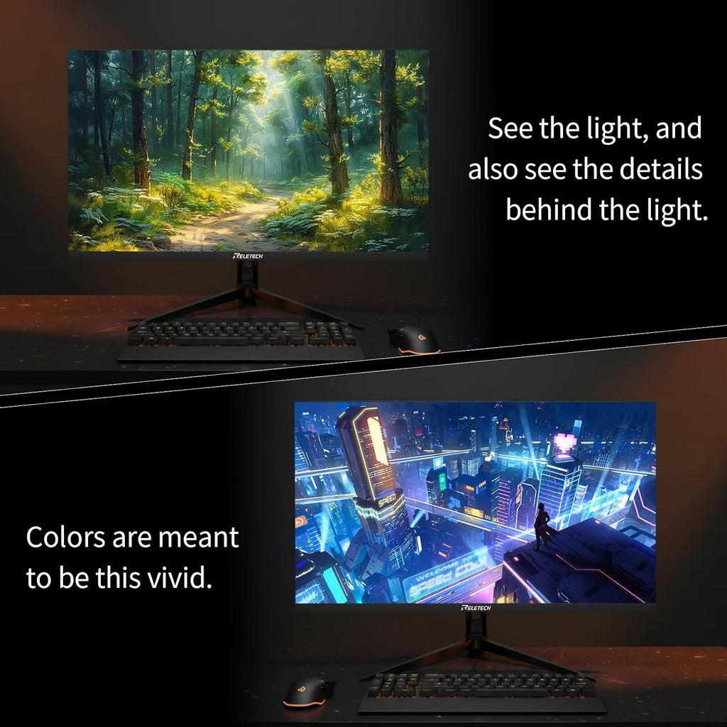 27 Inch Gaming Monitor, FHD(1920x1080), 240Hz Refresh Rate, Fast IPS Panel, 1ms Response Time, FreeSync & G-Sync Compatible, 100% sRGB, HDMI & DP Ports VESA Mount (R27 Fury)