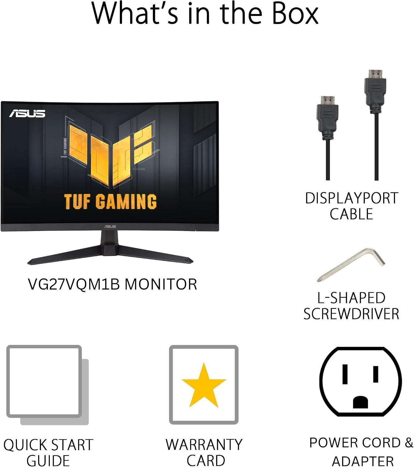 ASUS TUF Gaming 27' 1080P Curved Monitor (VG27VQM1B) – Full HD, 1500R, 280Hz, 1ms, Extreme Low Motion Blur, FreeSync Premium, Shadow Boost, Eye Care, 90% DCI-P3 (Renewed)