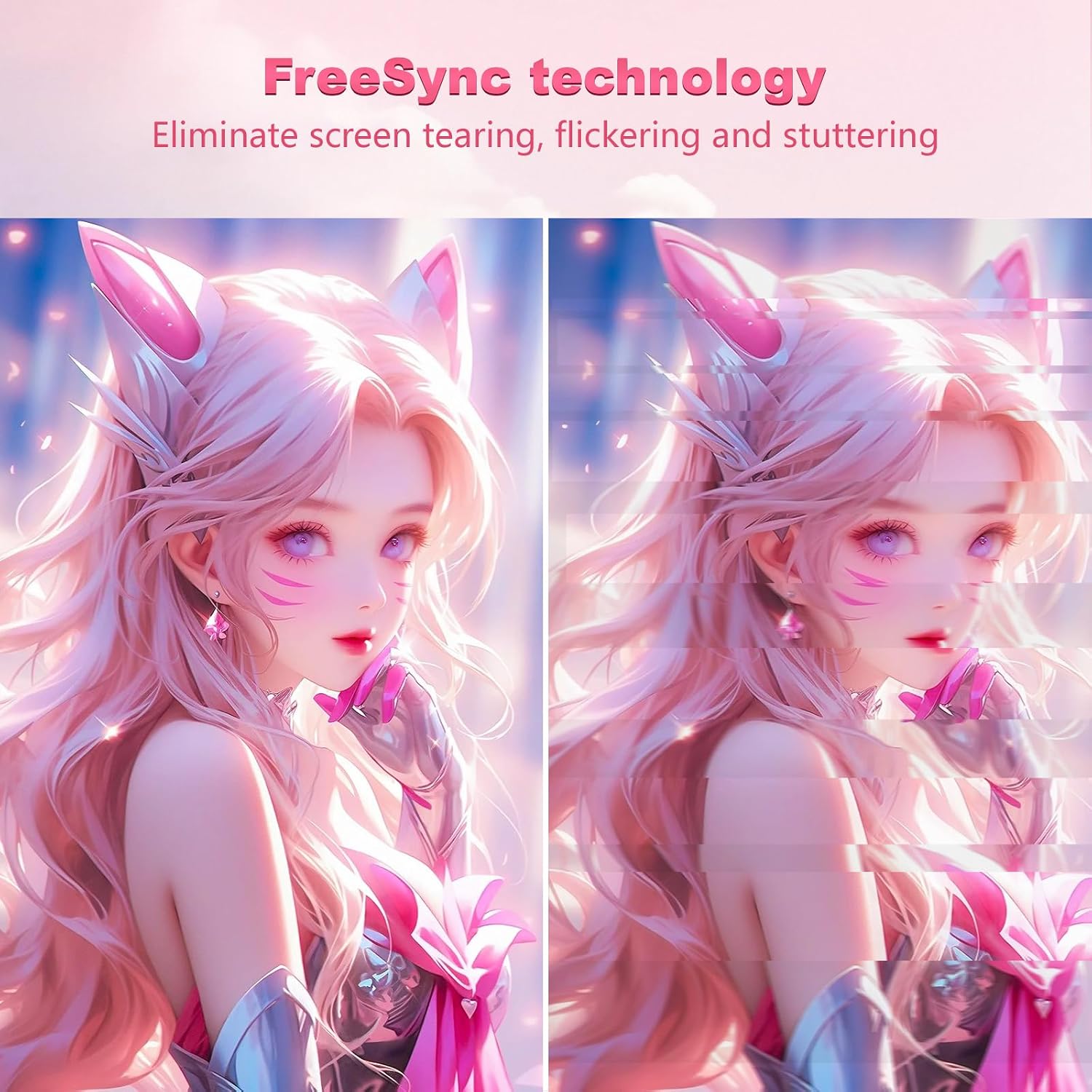 FYHXele FY27QHP Pink Monitor 27 Inch Curved Gaming 165Hz - Support 144Hz 1800R 1ms QHD 2560 x 1440P VA Screen, Built-in Speakers, AMD Free-Sync, HDMI, DP, USB, AUX, Tilt Adjustable