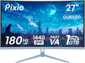 Pixio PXC278 Wave Blue 27 inch 180Hz Refresh Rate QHD 1440p Resolution 1650R Curved Fast VA Panel 1ms GTG Response Time Adaptive Sync HDR Curved Gaming Monitor