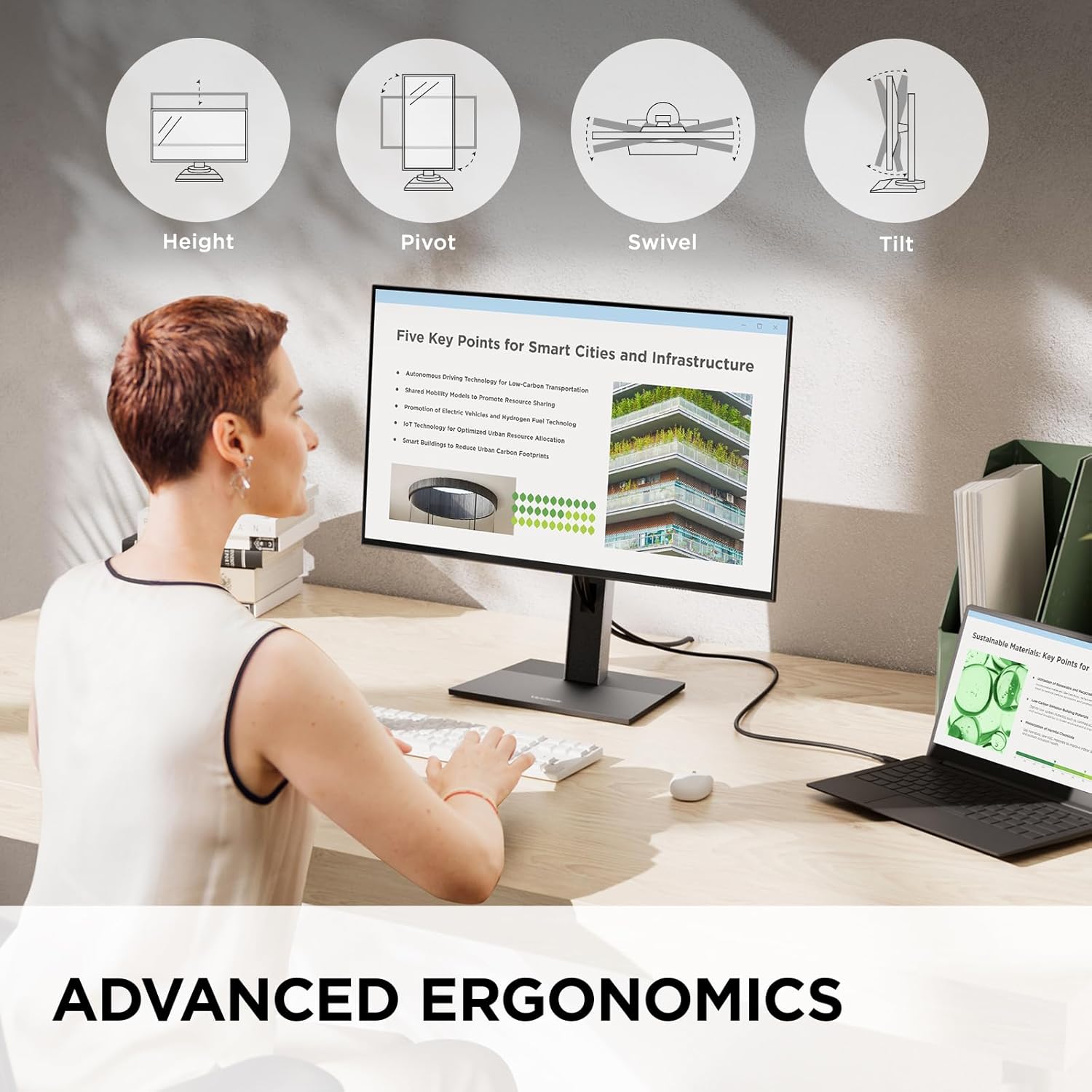 ViewSonic VG2758-2K 27 Inch 1440p Docking Monitor, IPS Display with 100W USB-C for Smooth Home and Office Productivity, Full Ergonomic Adjustability, RJ45, HDMI, 5-Port USB Hub, and DisplayPort Inputs