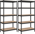 SONGMICS 5-Tier Storage Shelves, Load 2310 lb, Set of 2 Garage Storage, Boltless Assembly, Adjustable Shelving Unit, 17.7 x 35.4 x 70.9 Inches, for Study Shed Basement, Black UGLR450B02