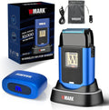 WMARK Electric Foil Shavers for Men Electric Razor for Men Cordless Beard Shaver with UV Protection, Maglev Vector Motor 10000RPM, Blue-Titanium 3-Blade Floating, USB-C Rechargeable NG-XS1 UV