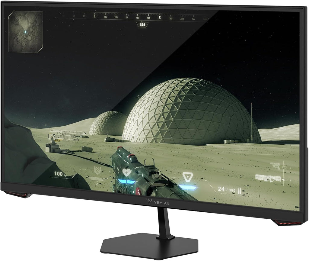 YEYIAN 27' Gaming Monitor 1080p FHD, 180Hz Fast IPS, 1ms Response, 97% sRGB, HDR10, FreeSync & G‑Sync Compatible, Ultra‑Slim Bezel, HDMI 2.0 + DP 1.4, 178° Wide View, Tilt Adjustable