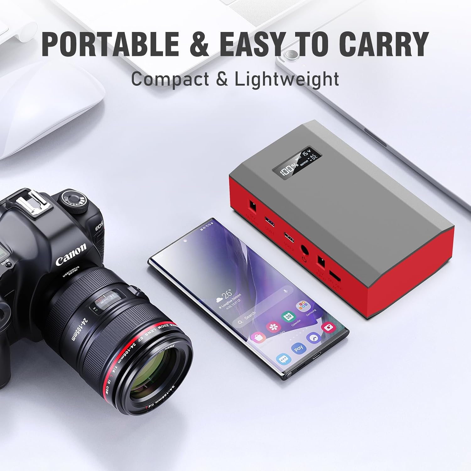 300W Portable Power Station with Foldable Solar Panel 60W, Portable Solar Power Generator with Panels, Camping 65W 110V Power Bank with AC Outlet for Laptop Smart Device RV Outdoor Power Outage