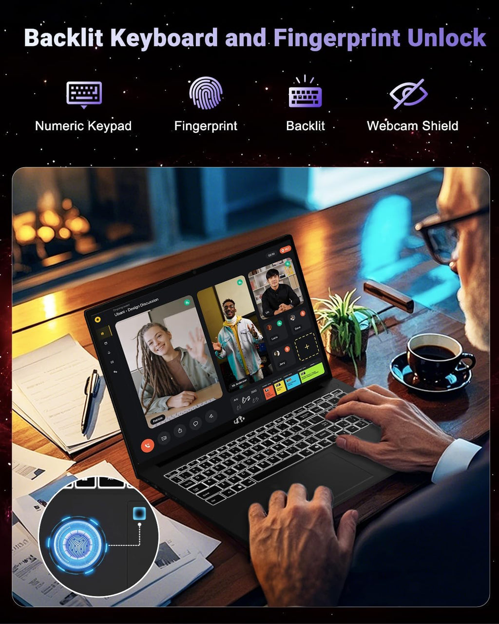 NIMO 17.3' Light-Gaming-Laptop, 8 Cores AMD Ryzen 7 8745HS 32GB DDR5 RAM 1TB SSD (Beat R9 6900HX, up to 4.9GHz) Radeon 780M GPU IPS FHD Computer with 100W Type-C Fingerprint, Backlit Keyboard