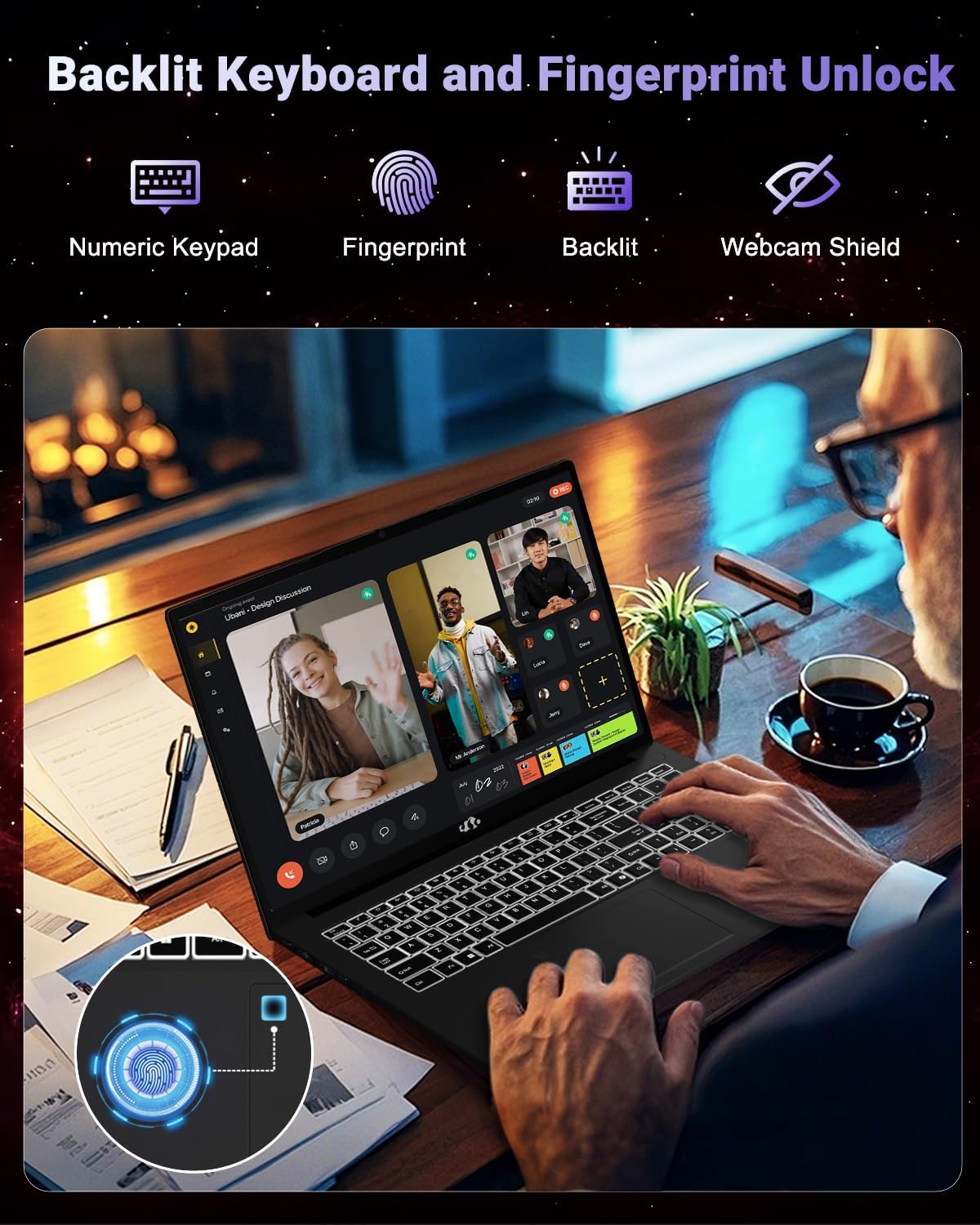 NIMO 17.3' Light-Gaming-Laptop, 8 Cores AMD Ryzen 7 8745HS 32GB DDR5 RAM 1TB SSD (Beat R9 6900HX, up to 4.9GHz) Radeon 780M GPU IPS FHD Computer with 100W Type-C Fingerprint, Backlit Keyboard