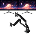 Pixio Two PX275 Wave 27 inch 100Hz Refresh Rate QHD 1440p Resolution IPS Panel 1ms MPRT Response Time Gaming Monitor and PS1D Wave Black Dual Monitor Arm - Fits up to 32 inches and 19.8lbs