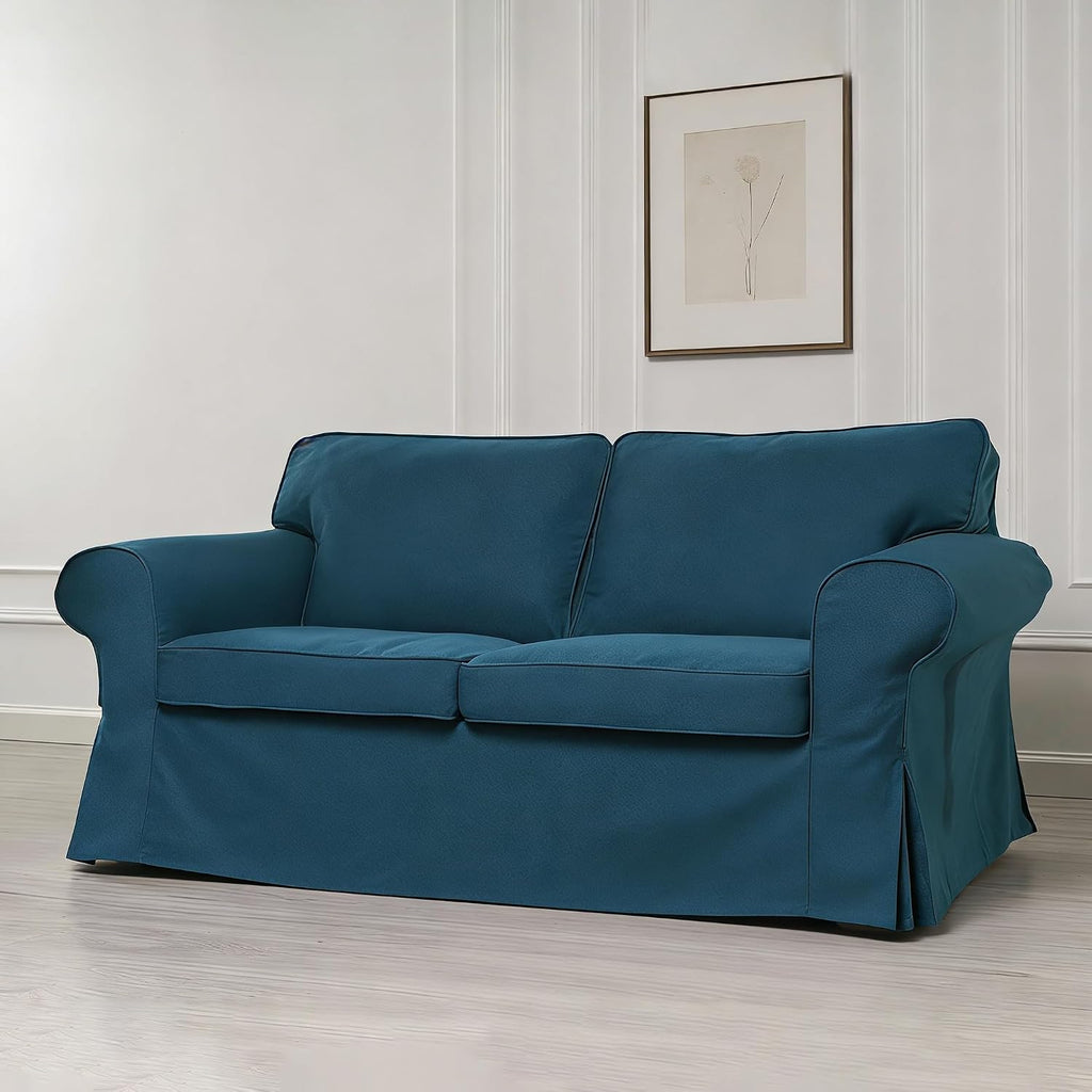 Ektorp Loveseat Cover Replacement for IKEA Ektorp Sofa Cover, Ektorp 2 Seat Sofa Cover, Ektorp Cover Only!(Daily Blue)