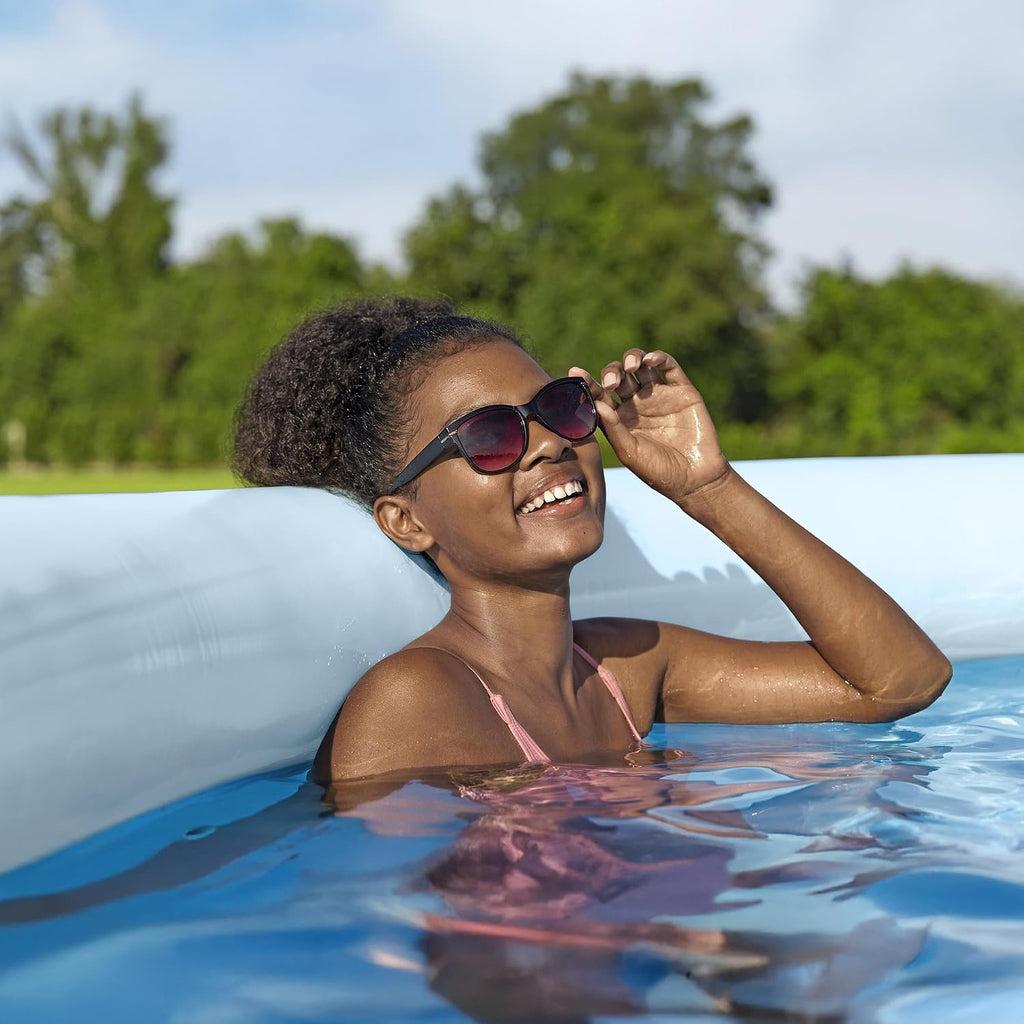 Bestway Fast Set 13' x 33' Round Inflatable Above Ground Swimming Pool Set, Outdoor Family Pool with Filter Pump, Rattan Print