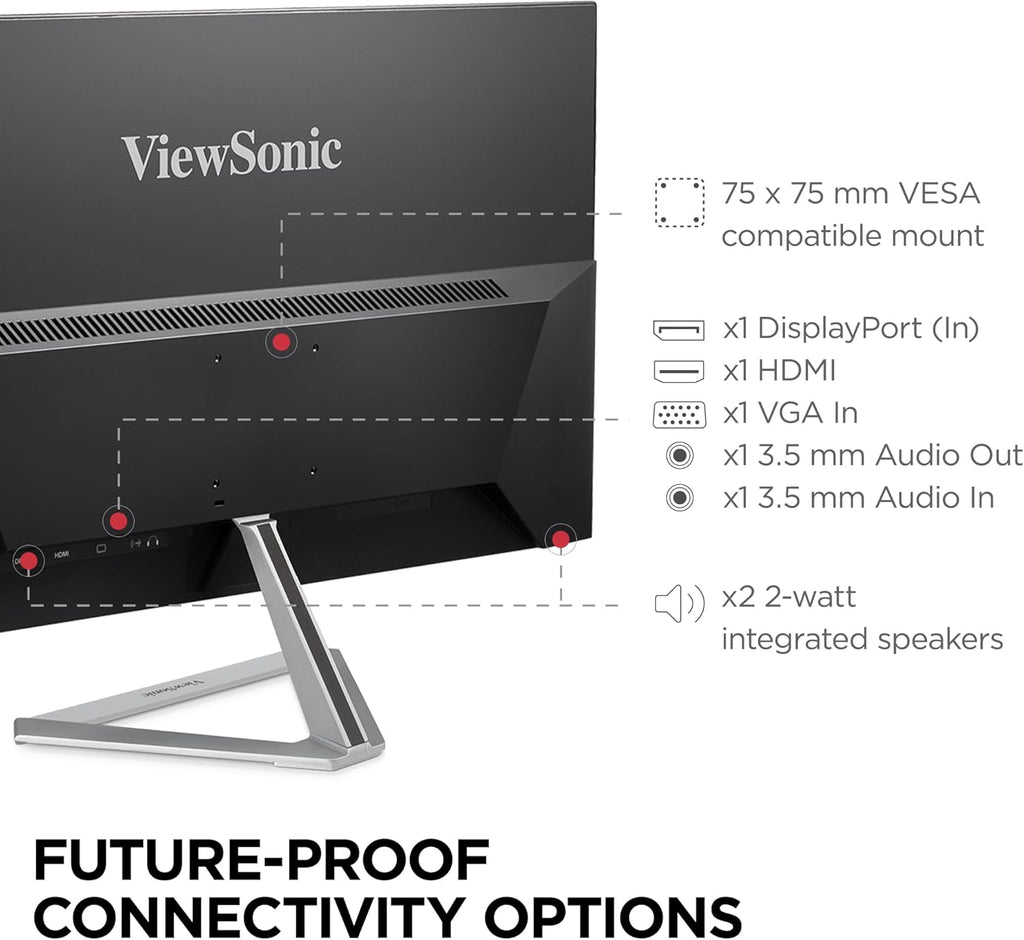ViewSonic VX2776-SMHD 27in IPS 1080p Frameless LED Monitor HDMI, DisplayPort (Renewed)