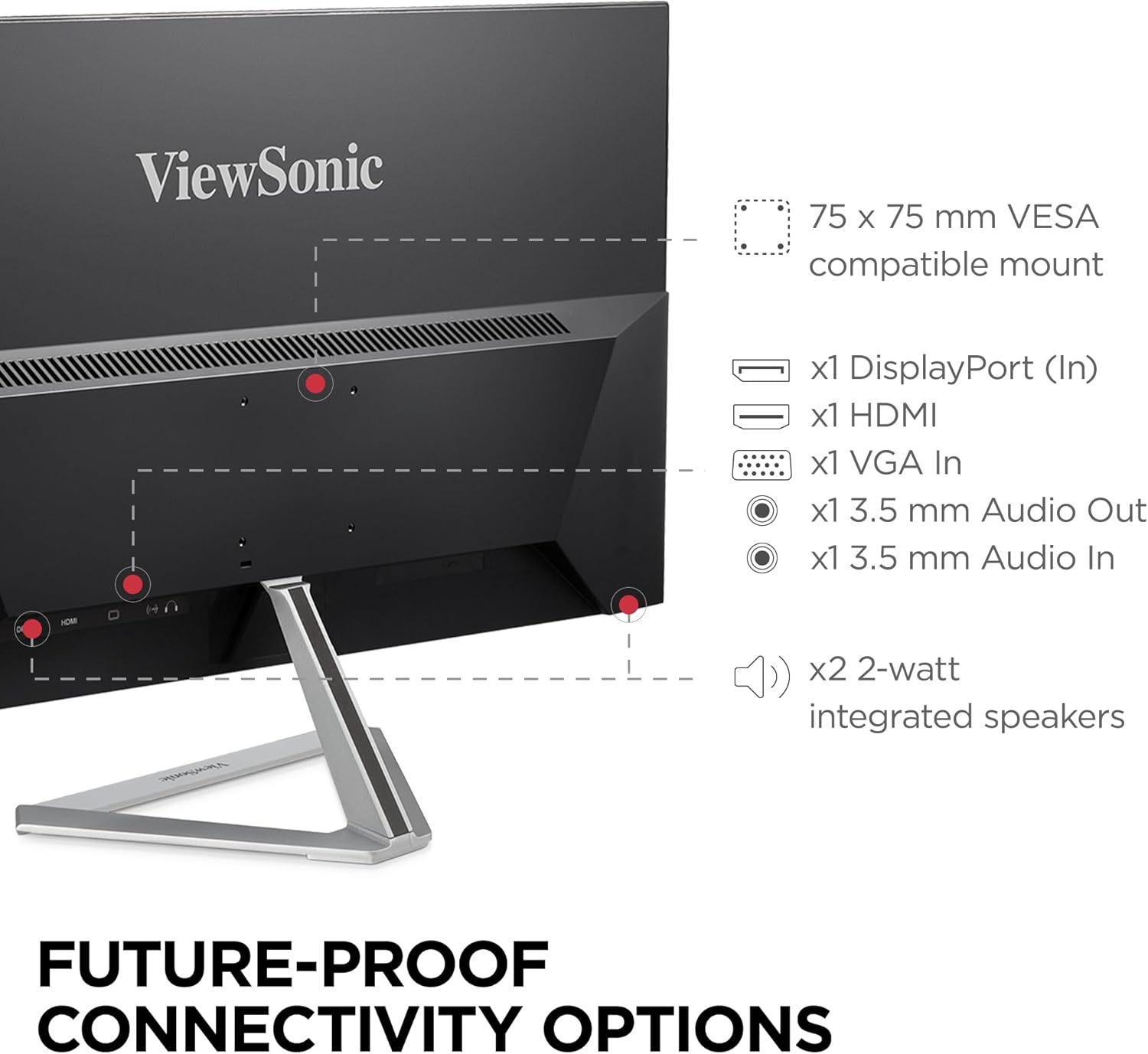 ViewSonic VX2776-SMHD 27in IPS 1080p Frameless LED Monitor HDMI, DisplayPort (Renewed)