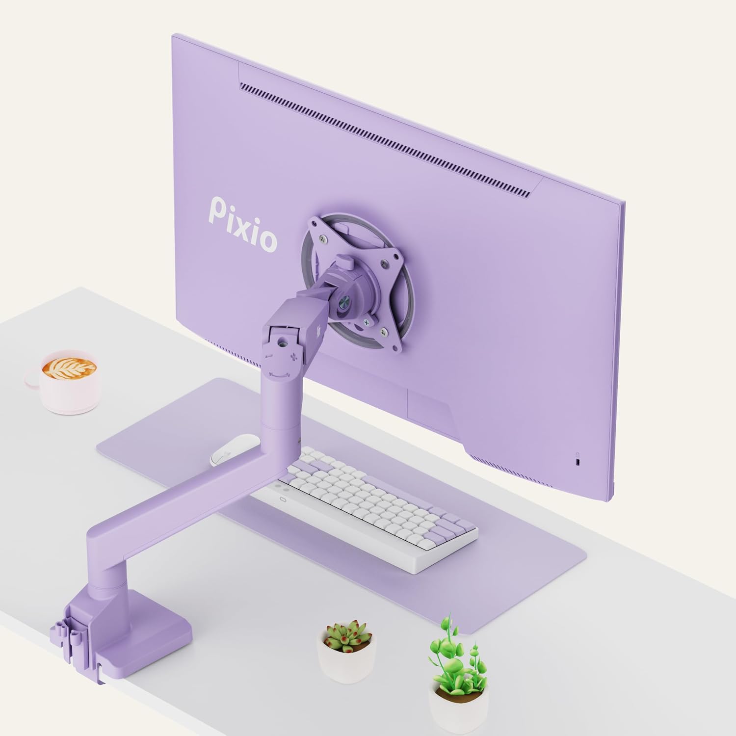 Pixio PX279 Wave Purple 27 inch 240Hz Refresh Rate FHD 1080p Resolution Fast IPS Panel 1ms GTG Resonse Time Gaming Monitor and PS1S Wave Purple Single Monitor Arm