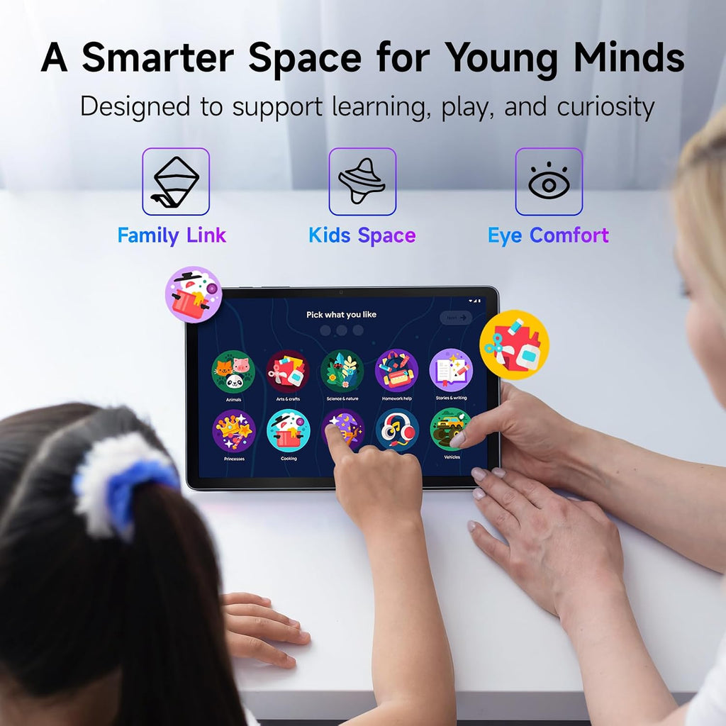TCL TAB 10 Gen 4 Android Tablet, 10.1' FHD IPS Display, Octa-Core CPU, 12GB RAM (4GB+8GB), 128GB Storage, 6000mAh Battery, Android 15, Wi-Fi, Metal Body, Tablet for Students, Young Adults & Families